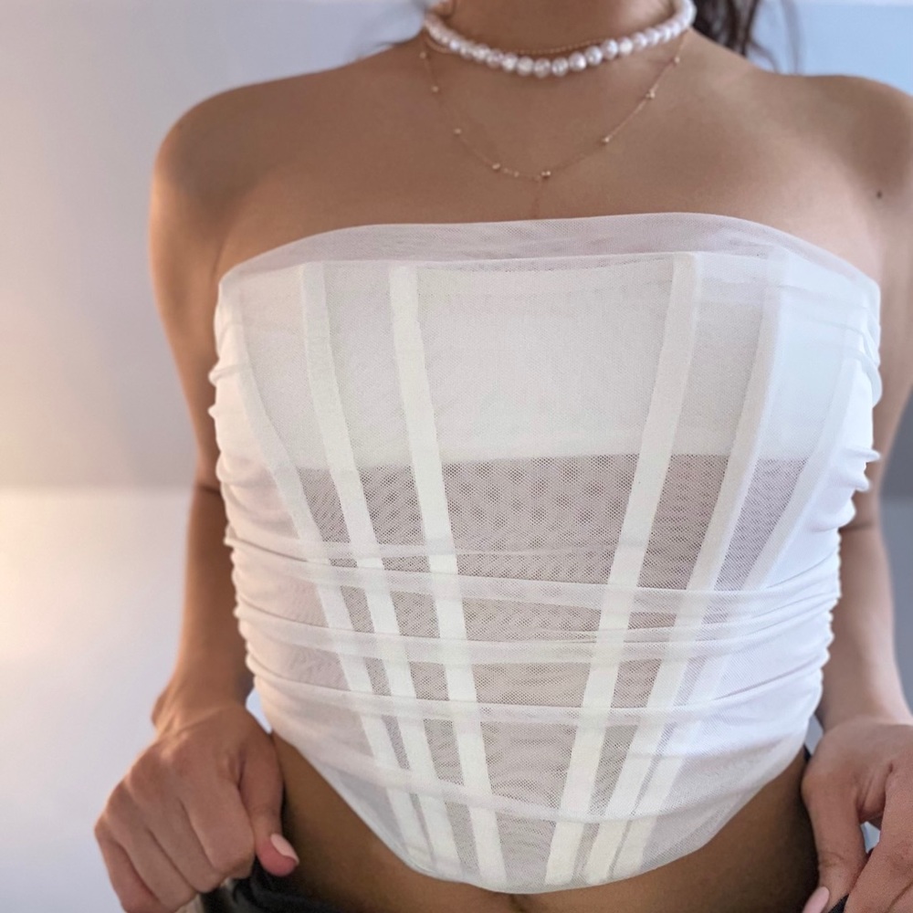 White Mesh Corset top